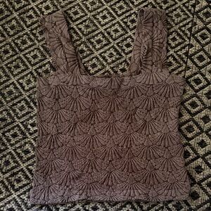 Scalloped Jacquard Tank Top - Mauve